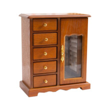 Retro Wooden Storage Box Jewelry Box 5-Layer Chinese Necklace Bracelet Ring Solid Wood Jewelry Box Retro Color (Light)