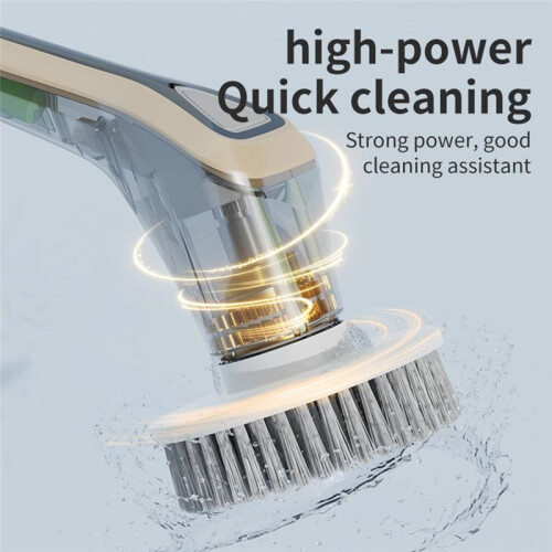 Electric Spin Scrubber Shower Scrubber Ipx7 with 7 Replaceable Brush Heads and Adjustable Removable Extension Handle B 1