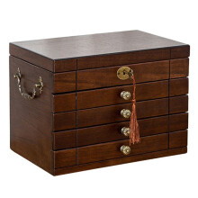 Vintage Large Capability Multi Layer Jewelry Box for Jewelry Storage Light Luxury Rectangular Storage Wooden Box