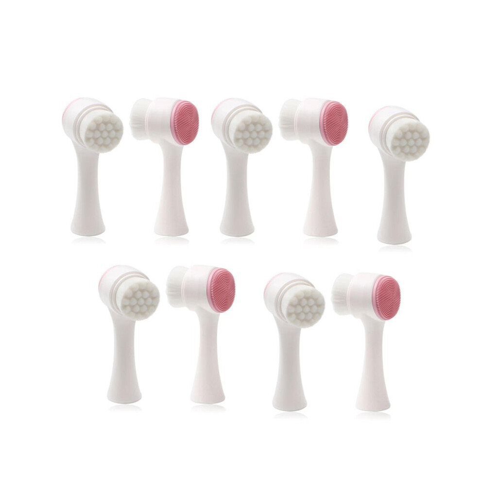 3D Double-Sided Facial Cleanser, Manual Massage Facial Brush, Soft Bristle Double-Sided Facial Cleanser