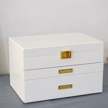 European Style Solid Wood Jewelry Box,Flip-Top Solid Wood Jewelry Box, Large Capacity,Double Layer Jewelry Storage Box B
