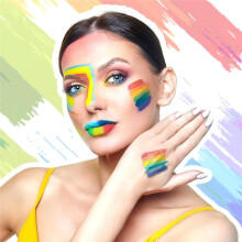Kit de Peinture pour le Visage Arc-En-Ciel Pride, Bâton de Maquillage Arc-En-Ciel pour les Célébrations, Cosplay, Anniversaire, Fournitures de