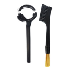 Doppelseitiges Espressobürsten-Bürstenset, Bogenbürste, Ideal für Kaffee-Espressomaschinen-Reinigungswerkzeuge, 58 mm