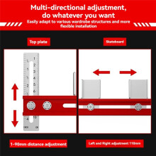 Punching Positioning Ruler for Wardrobe Boom Installation Carpentry Drilling Locator Suspension Rod Install Tool