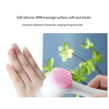 Doppelseitiger 3D-Gesichtsreiniger, Manuelle Massage-Gesichtsbürste, Doppelseitiger Gesichtsreiniger mit Weichen Borsten, Blau