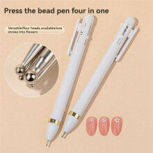 4 w 1 Nail Dotting Pen Nail Drill Point Nail Tools DIY Manicure Nail Supply Biały