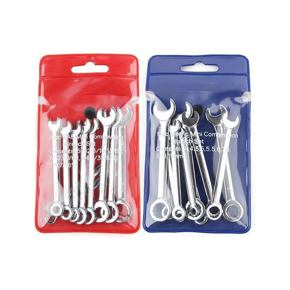 20 Pcs Open End Wrench Set, Metric Sae Combination Wrench Set Thin, Ratchet Wrenches Multifunctional 6033826248565