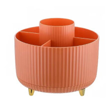Rotating Makeup Brush Holder Desktop Cosmetic Organizer Rotating Desktop Storage Box Portable Lipstick Eyeliner Holder