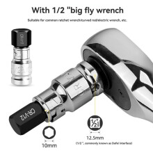 Conjunto de Soquetes de 14 Peças de Bits Sextavados, Chave de 3-24 mm, Ferramenta de Cabeça Sextavada para Chave de Fenda de Catraca de 1/2 Polegada