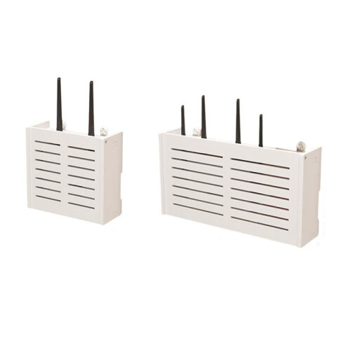 Wall-Mounted WiFi Router Storage Box - Elegant Cable Organizer for Home Decor 1