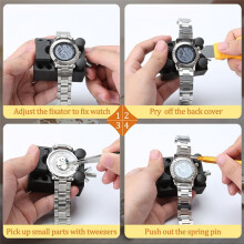 149 Piece Watch Repair Tool Kit Watch Chain Pin Remover Case Opener Spring Bar Remover Professional Watch Repair Tools
