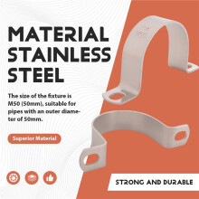 10 PCS 2 Inch 50mm Heavy Duty U-Tube Strap Clamp-2 Hole,U-Bracket Pipe Strap Clamp Hanger Fastener Tube Tension Clips