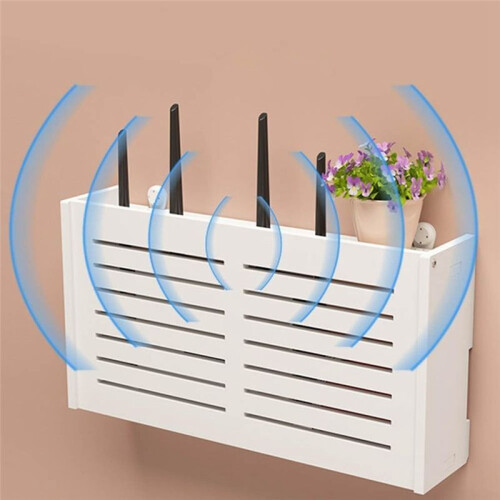 Wall-Mounted WiFi Router Storage Box - Elegant Cable Organizer for Home Decor 2