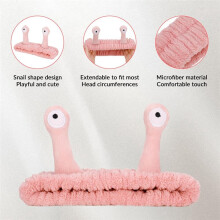 Cute Cartoon Snail Headbands, 2 Pack - Coral - Hairband for Washing Face, Skincare Makeup Headbands