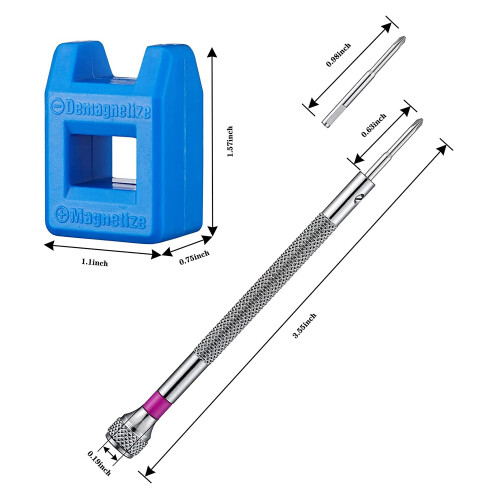 Micro-Precision Jewelry Screwdriver 0.6-1.6mm 8PCS Watch Screwdriver Set with 8 Extra Replacement Blades 2