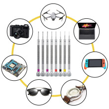 Micro-Precision Jewelry Screwdriver 0.6-1.6mm 8PCS Watch Screwdriver Set with 8 Extra Replacement Blades