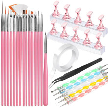 Outils de Nail Art, Brosse à Ongles, Pinceaux de Nail Art, Support à Ongles, Support pour Ongles, Outils de Conception D'Ongles
