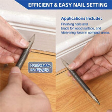 3 Stuks Dual Nail Setter en Scharnier Pin Punch Set, Hamerloze Lente Nail Punch Deur Scharnier Pin Remover Tool 5000 PSI