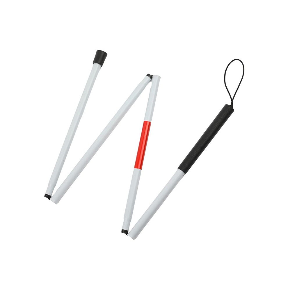 Brecantia Red Folding Blind Cane Walking Stick With Reflective Tape For The Blind And Visually Impai People,48 Inch Cane