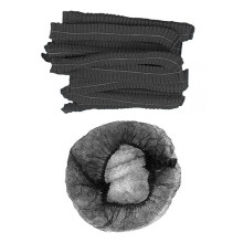 200 Pcs Disposable Hair - 21 Inches - Bulk Bouffant Caps Non-Woven Hairnet for Food Service, Hospitals, Labs Black