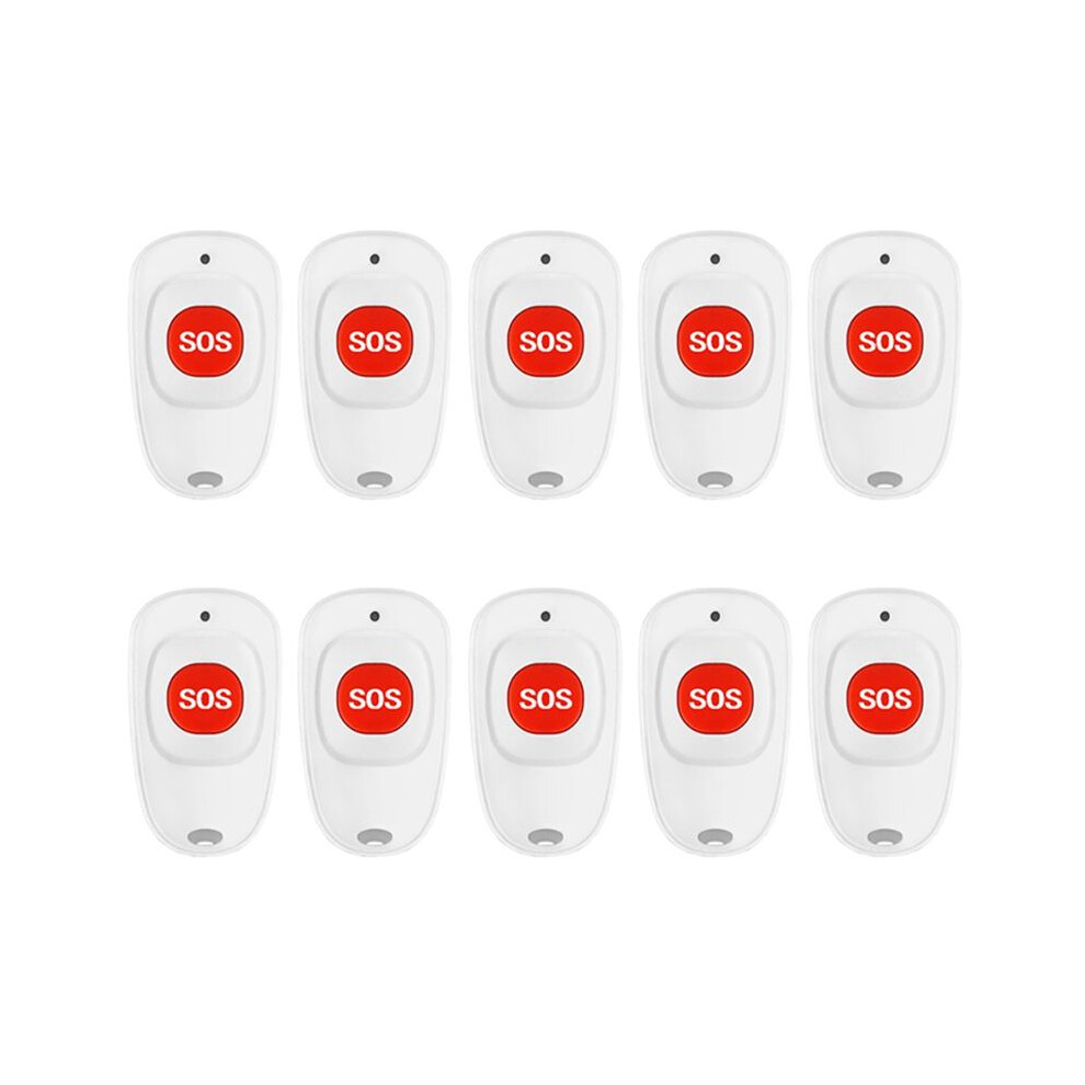 10pcs SOS Call Button Wireless Call Bell Pager Caregiver Panic Emergency Call Button Transmitter for Kids Elderly