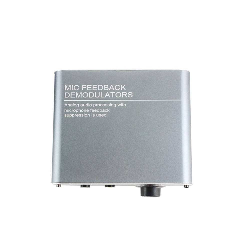 4 Channels Microphone Anti-Howling Device, Front Stage Effector,Suppressor Frequency Shift Equalizer Gray EU Plug