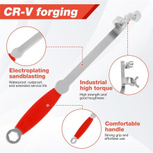 Wrench Extender Tool Bar, 15in Universal Wrench Extension Adapter, 1/2in or 21mm Hex Drive Open Spanner Extender Adaptor