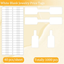 1000Pcs Jewelry Price Tags Stickers Roll White Blank Jewelry Price Tags Necklace Display Labels