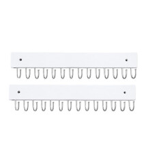 2pcs Hanging Jewelry Organizer Wall Mounted, Modern Jewelry Display with 28 Hooks, Decorative Necklace Holder White