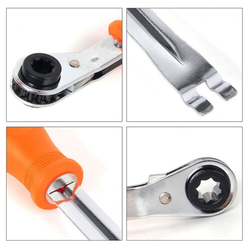 2PCS Automatic Slack Adjuster Tools,5/16in Double Square Ratcheting Wrench & Fork End Release Tool,Brake Adjustment Tool 2