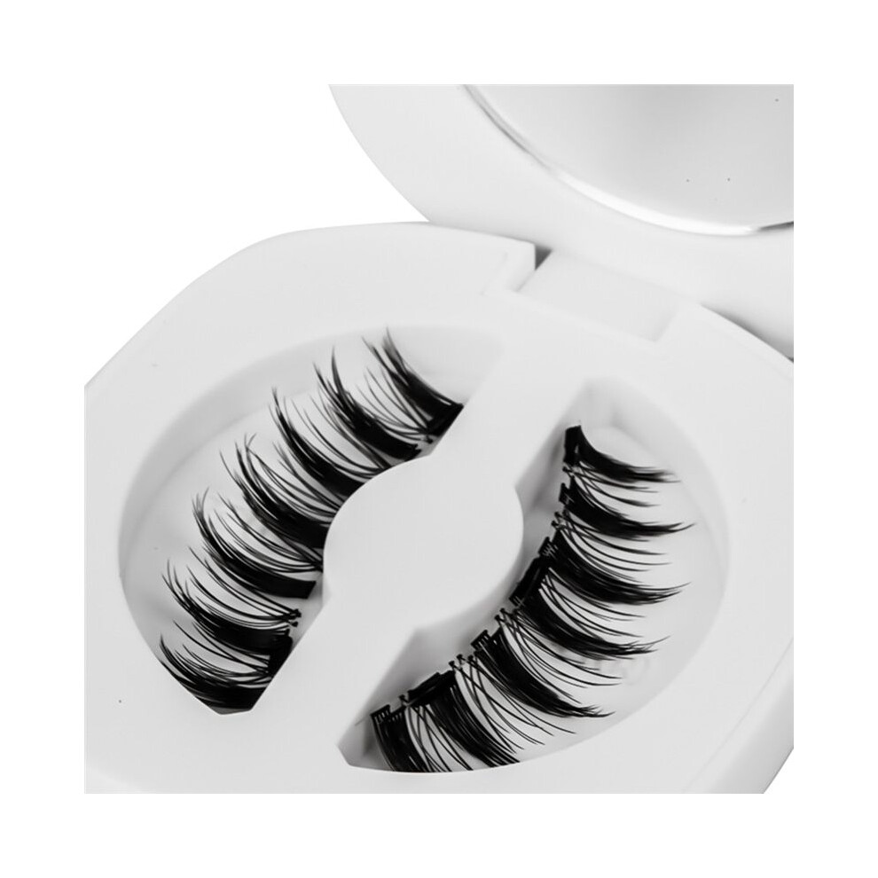 Tlily Soft Magnetic Eyelashes No Glue Needed Reusable Natural 3D Lashes Easy Apply Soft Magnetic Lashes For Eye Makeup B