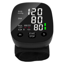 Rechargeable Digital Wrist Blood Pressure Monitor Sphygmomanometer Tonometer Tensiometer Heart Rate Meter BP Monitor