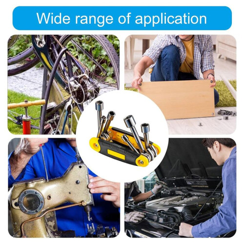 6 In1 Folding Socket Wrench Set Multi Functional Hex Spanner Hex Nut Driver Set Tamper Proof Torx Key Wrench Tool 5-12mm 1