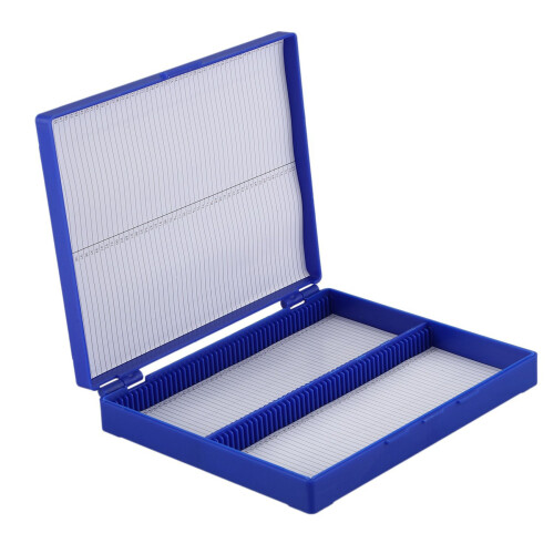 2X Royal  Plastic Rectangle Hold 100 Microslide Slide Microscope Box 2