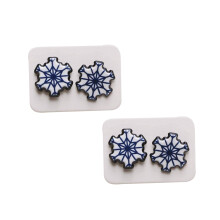 100 PCS Small Blank  Paper Ear Studs Earring Display Cards Price Label Tag Jewelry Cards Holder,White & Bronze