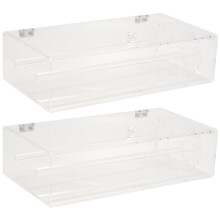 2X Acrylic 24 Hooks Rotation Necklace Display Stand Pendant Display Organizer Holder Dust-Proof Jewelry Display Box