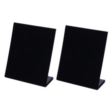 2X 11 Hooks Velvet Jewelry Rack Earring Bracelet Necklace Organizer Holder Display, Black