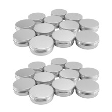 24 x 50Ml Aluminium Make Pots 50Ml Capacity Empty Small Cosmetic/Candle/Spice Pots Tins Jars