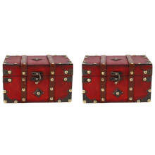 2X Retro Cassa del Scatola di Immagazzinaggio Nel Legno Vintage Organizzatore di Gioielli Nel Stile Antico per Scatola di Gioielli Scatola di