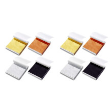 800 Pièces Imitation or Argent Cuivre Feuille Papiers Feuille Flocon Dorure Feuilles pour Ongles Fête Décor Bricolage Art Artisanat Papier