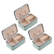 3X Schmuck Organisator Display Reise Schmuck Huelle Boxen Tragbare Schmuck Schatulle Pu LEDer Gitter Lagerung Halskette Ohrringe Box