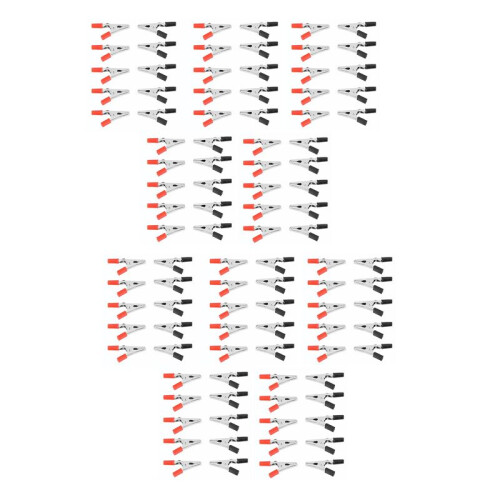 100 Pcs 50mm Plastic Handle Test Probe Metal Alligator Clips 1