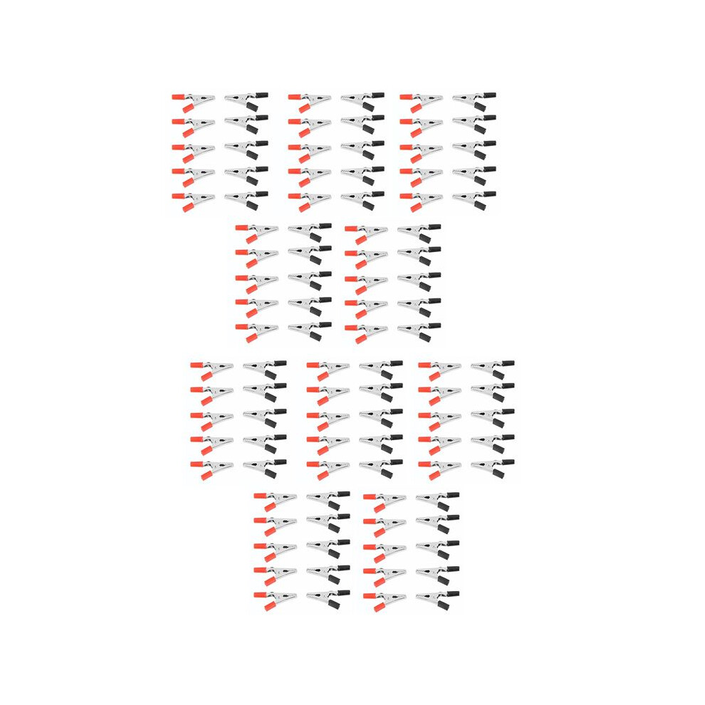100 Pcs 50mm Plastic Handle Test Probe Metal Alligator Clips