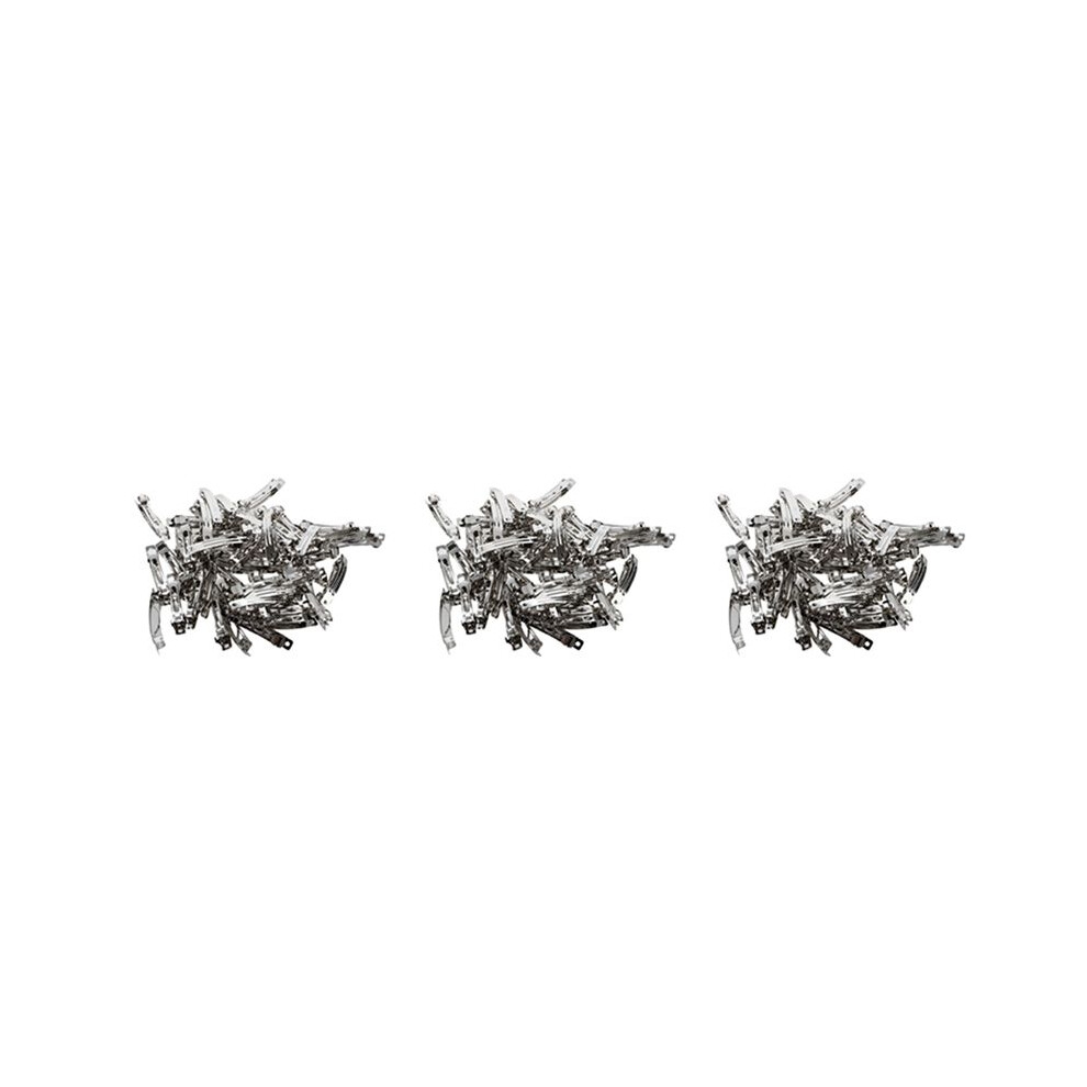 150 Pcs 50mm Metal French Barrettes Hair Clips Bows - Silver Color