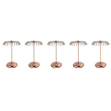 5X 13.3 Inch Black Metal Rotating Jewelry Stand Organizer for Necklaces and Bracelets B
