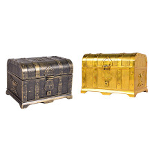 2X Pirate Treasure Chest Decorative Treasure Chest Keepsake Jewelry Box Treasure Boxes Large Size Electroplating Gold