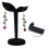 2X Velvet Earring Display Stand Props Stud Earrings Holder Rack Storage 12CMx7CM(Black) 3