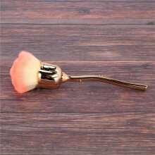 2X Nagel Bürste Rosa Rosen Bürste Nagel Kunst Reinigung Bürste Rouge Puder Pinsel (Gold)