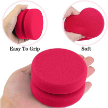 32-Pack Paint Sponge Applicator Detalj Sponge Paint Rund Wax Applicator Tire Shine Applicator (Röd)