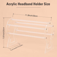 2X Headband Holder,Clear Headband Organizer,Acrylic Hair Hoop Display Stand,Headband Storage Holder for Women and Girls